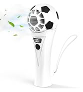 SZO Portable Handheld Turbo Fan, World Cup Soccer Mini Personal Fan with 5-Speed Wind, Digital Po...