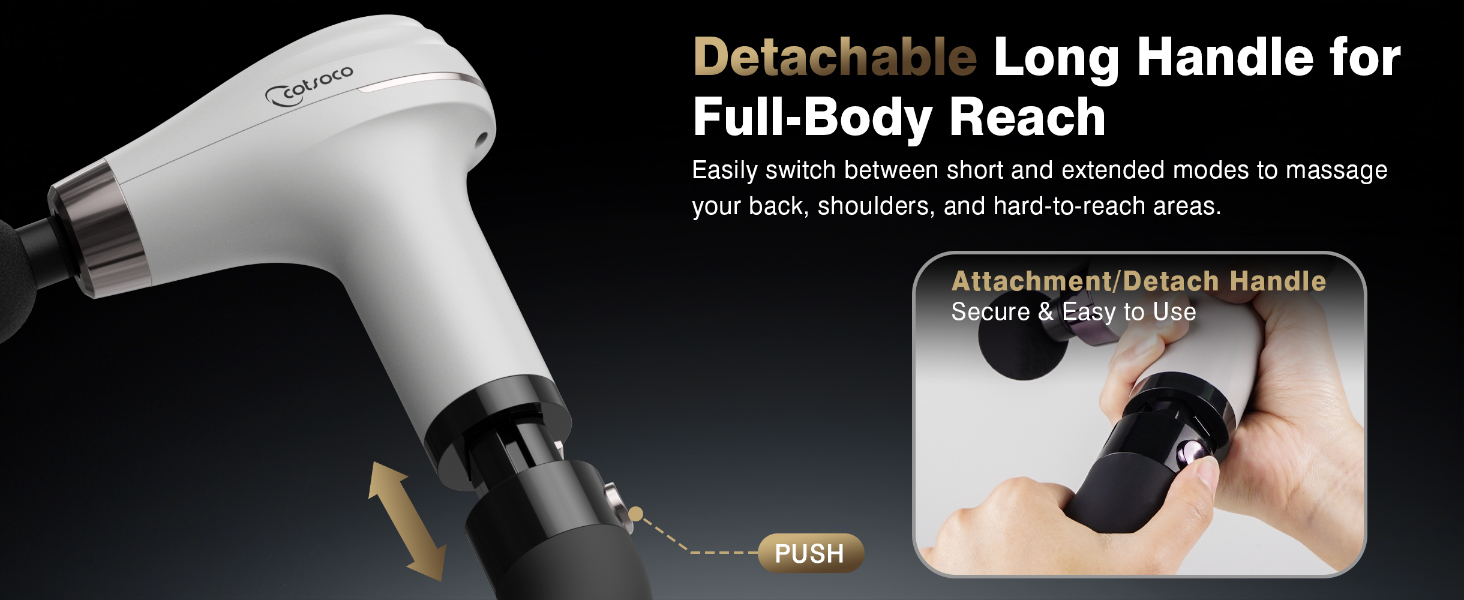 cotsoco Massage Gun with Upgraded Extension Handle