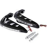 Qiilu 7/8'' Universal Motorcycle Handguards, 1 Pair Handlebar Hand Protector, Black Motorcycle Ha...