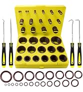 KEZE 382 Pcs SAE Viton O Ring Assortment Kit 30 Sizes Brown O-Ring Set for Various Automobiles En...