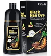 BELEZALIB Black Hair Dye Shampoo for Gray Hair Instant Hair Color Shampoo 3 in 1 for Women and Me...