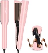 Aima Beauty 1 Inch Deep Wave Curling Iron Hair Crimper Waver Beach Waves Curling Wand, Memory Tim...
