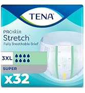 Tena ProSkin Unisex Stretch Plus Briefs, Adult Diapers with Tabs, Maximum Absorbency, Incontinenc...