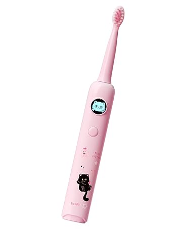 Pink electric toothbrush shown from multiple angles, featuring sleek design and charging capabilities.
