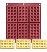 Waffle Silicone Baking Pan, 6-Cavity Nonstick Waffle Silicone Molds, BPA Free Waffle Tray for Waf...