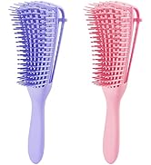 EKONAER 2 Pack Hair Detangling Brush for Easy Dtangler Curly Hair including Kinky Wavy Hair, Curl...