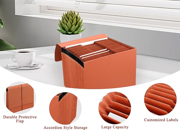 21 Pockets Accordion File Organizer