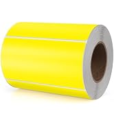 Meitaat Yellow Rectangle Stickers 4 x 2 Inch Color Coding Labels Vinyl Roll Self-Adhesive Waterpr...