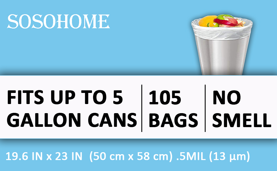 5 Gallon Strong Trash Bags