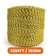 MERIANE Electric Fence Wire 1/8'' 3366 Feet/1026 Meters, Upgraded 6 Stainless Steel Strands Condu...