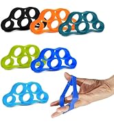 6Pcs Finger Strengthener with 3 resistance levels - Elastic Silicone Finger Exerciser with Shape-...