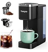 Tastyle Single Serve Coffee Maker, Iced and Hot Coffee Machine for K Cup & Grounds, Compact Desig...