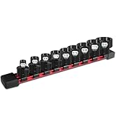 ZHAX 9-Piece 3/8" Drive SAE Low Profile Nano Impact Socket Set 1/4"-3/4", Cr-Mo,6-Point,Stubby So...