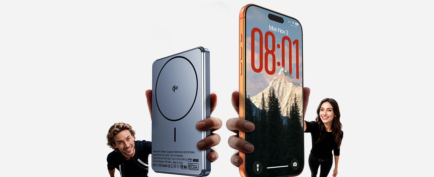 10000mah Qi2 power bank