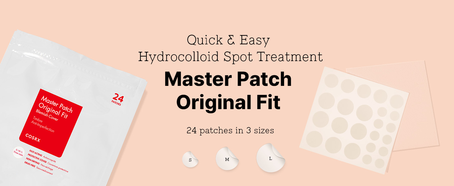 cosrx master patch original fit acne pimple master patch hydrocolloid spot treatment 3 sizes korean