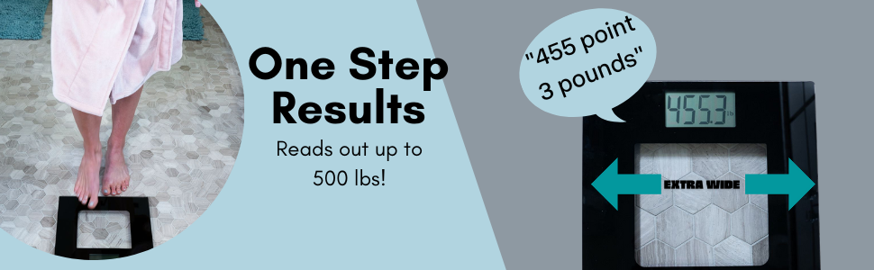 Digital Scale for Body Weight 395 Pounds Max Wide Width Tamper Glass Large LCD Display weight scale