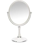 YEAKE Vintage Table Mirror with Stand 8-inch Double Sided Swivel 1X/3X Magnification Desk Mirror ...
