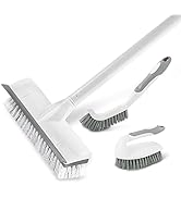 BOOMJOY Floor Scrub Brush with Long Handle, Scrubber Brush and Tile Lines Brush, for Bathroom, Ki...