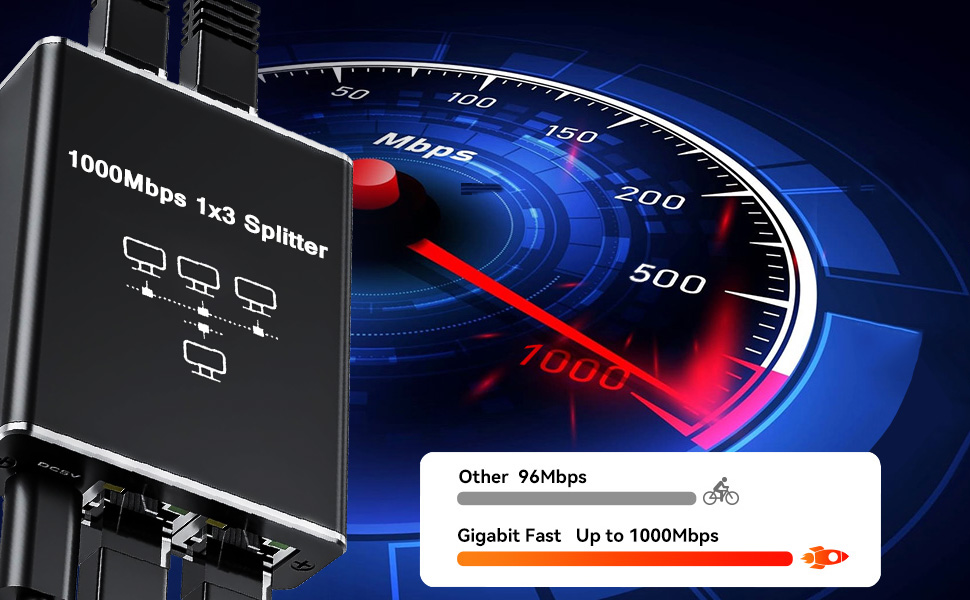 Gigabit High Speed Transmission RJ45 Ethernet Switch Supporting Simultaneous Networking of 3 Devices