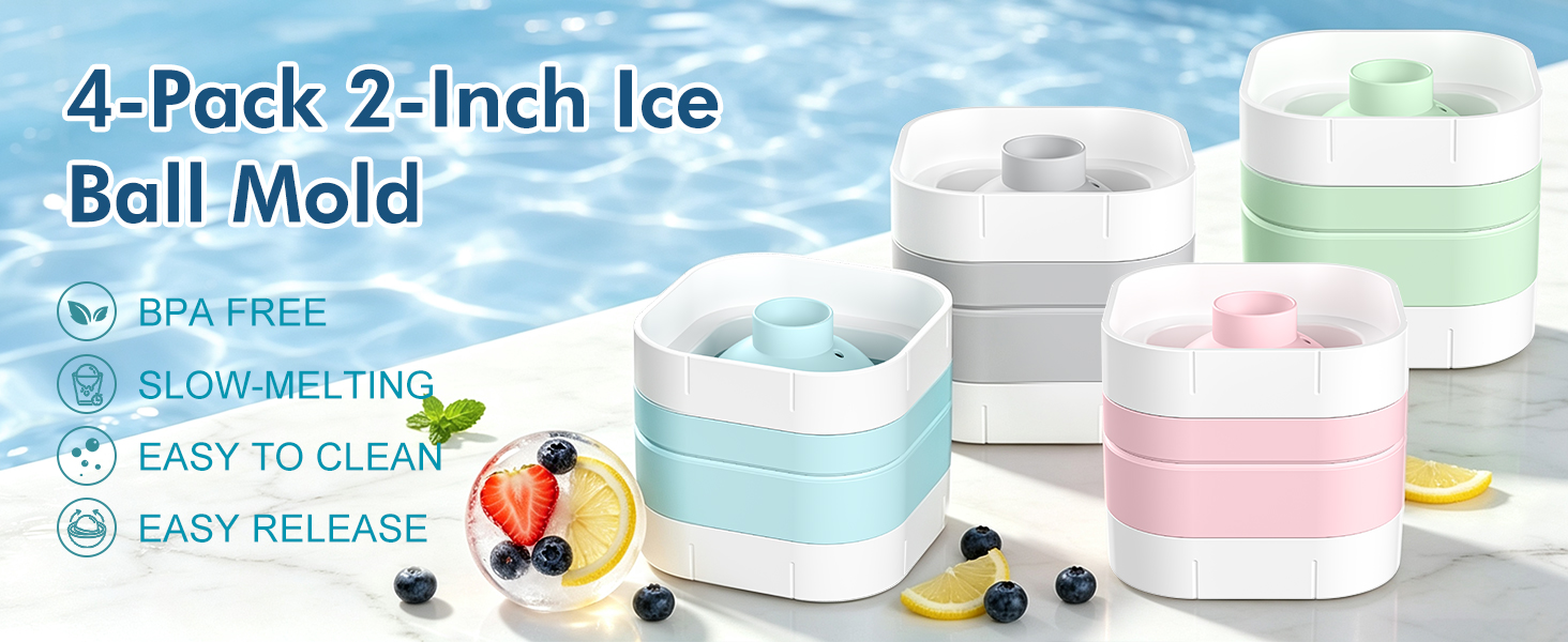 4-Pack 2-Inch Ice Ball Mold
