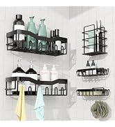 GD Adhesive Shower Caddy 5 Pack – Rustproof Stainless Steel No-Drill Bathroom Organizer Shelves w...