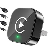 TICARVE Wireless CarPlay Adapter for Apple iPhone& Android Auto Connection for Convert Wired to W...