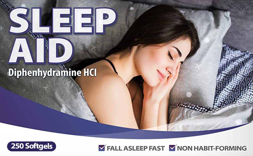 Sleep Aid Diphenhydramine HCL 250 Softgel