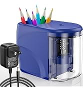 Electric Pencil Sharpener Heavy-Duty Helical Blade Sharpener with Adapter/Battery Operated for No...