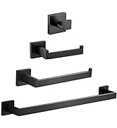 4-Piece Bathroom Hardware Accessories Set, Include 16 Inch Towel Bar, Toilet Paper Holder, Hand T...