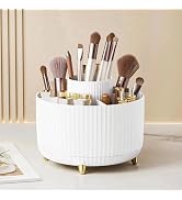 MIUOPUR Makeup Brush holder Organizer, 360° Rotating Make up Brush Holder, 5 Slots Pen Holder for...