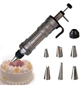Dessert Decorating Piping Syringe Set Cake Decorating Tool | Cookie Gun Press, 6 Piping Icing Noz...