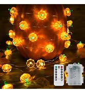 suddus 3D Pumpkin Lights,12.8ft 40 LED Fall Lights Battery Operated with Remote& 8 Modes & Timer,...