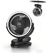 Clip on Fan 16000mAh: Portable Rechargeable Clamp Fan for Stroller Bed Camping Tent Golf Cart - Q...