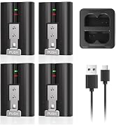 Temfainc 4-Pack Ring Battery, Battery for Ring Doorbell 3.65V 6040mAh with Charger Station Ring C...