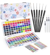 Caliart 168 Colors Watercolor Paint Set, Portable Art Supplies Palette Kit | Water Color Paints w...
