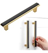 BEROSSA 5 Inch Screw Spacing, Black & Golden 2-Tone Cabinet Pulls, Kitchen Furniture Handles, Pac...