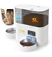 TYM Automatic Cat Feeder with Camera, 2 in 1 Cat Dry Food and Water Dispenser, 5L Food Feeder & 3...