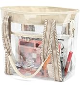 Fammart Clear Bag for Stadium Events 12x6x12, Clear Beach tote Bag with Zipper for Sports, Concer...
