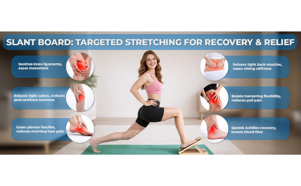 Slant board stretching for legs calves hamstrings mobility and flexibility training