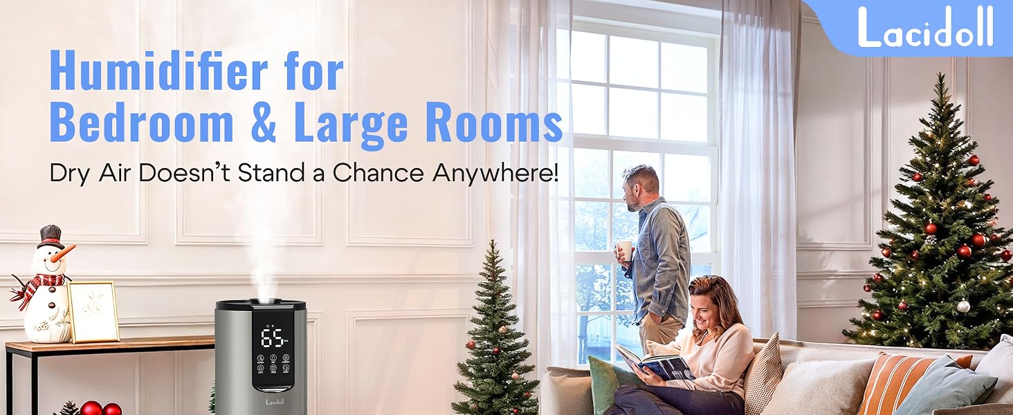 Humidifiers for bedroom, Humidifiers large room up to 500 sq ft, Easy to Clean Humidifier