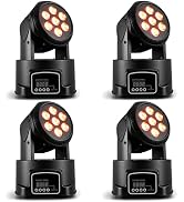 MINEJIE RGBW 12 Colors Moving Head Light, 7X10W Professional DJ Stage Lighting with DMX Control,S...