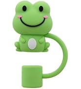 Green Frog Straw Cap, 10mm, Cute Silicone Straw Covers Cap for Stanley Cup, Dust-Proof Drinking R...