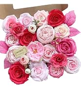 FACINOC Roses Artificial Flowers Pink Fake Flowers Bulk for DIY Wedding Bouquets Bridal Baby Show...