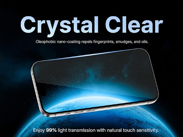POWLEXA iPhone 17 screen protector 9H ultra clear oleophobic coating anti fingerprint