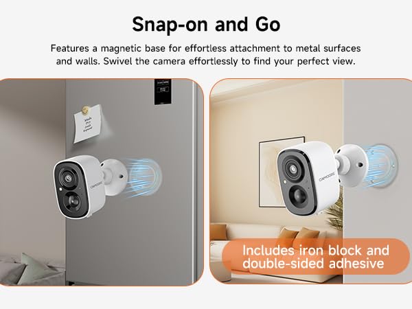 Wireless Security Camera, Outdoor and Indoor, Magnetic Mount