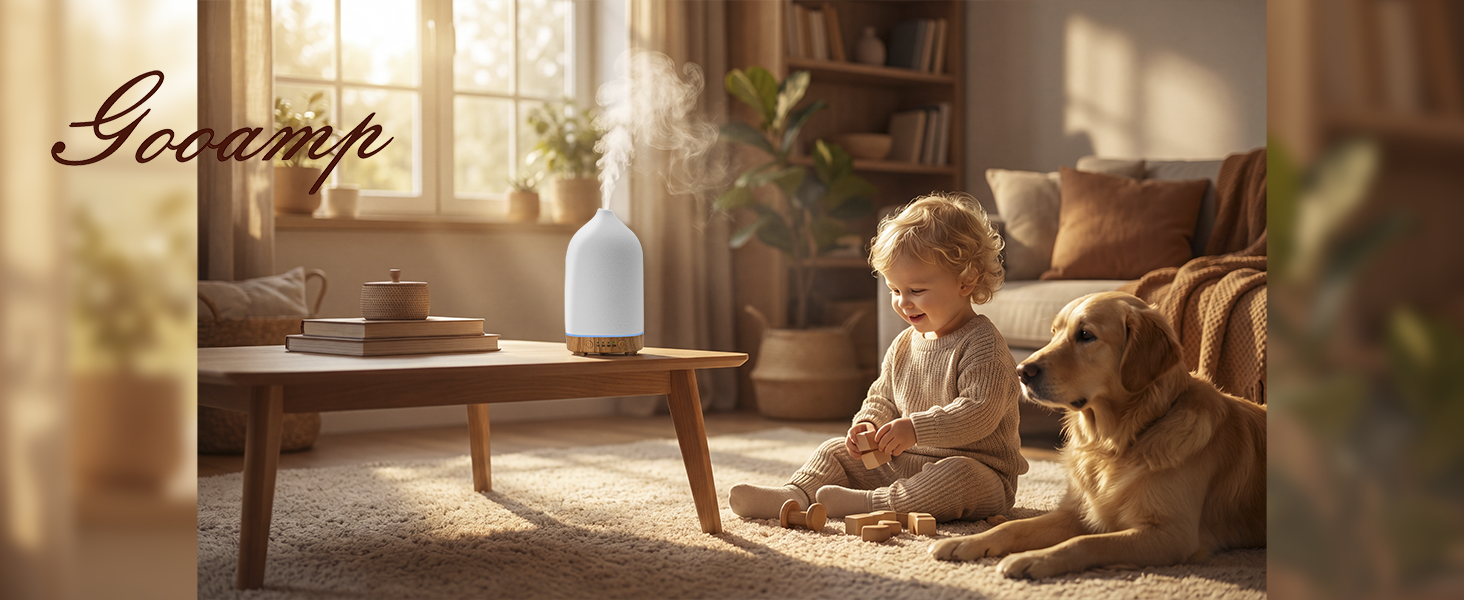 Gooamp 200ML Ceramic Essential Oil Diffuser