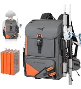 KastKing All Weather Fishing Tackle Backpack with 4 Waterproof Tackle Boxes & Removable Rod Holde...