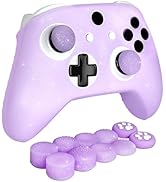 HLRAO Purple Glitter Anti-Slip Protective Silicone Cover Skin Grips Compatible with Xbox one s/x ...