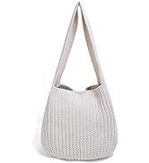 ENBEI Women's Shoulder Handbags Crocheted Bags Large knit bag Tote bag aesthetic for school cute ...