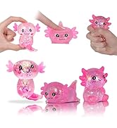FazaVexior Axolotl Squishy Toy 3-Piece Set - Glitter Slow Rising Squeeze Toys, Maltose Filled TPR...